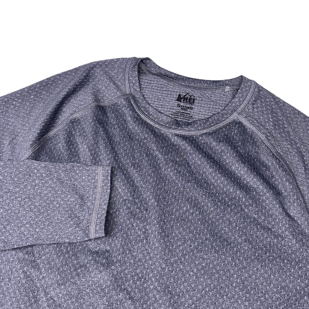REI Co-op Base Layer Mens Small Gray Long Sleeve Textured Active Shirt‎